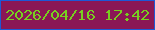 文字の大きさ：1、枠の色：1d58d6、背景の色：8a1755、文字の色：77cf20 無料ブログパーツのブログ時計