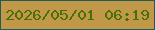 文字の大きさ：1、枠の色：1d5c5b、背景の色：c19848、文字の色：496e0e 無料ブログパーツのブログ時計