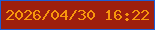 文字の大きさ：3、枠の色：1d5ed5、背景の色：9e1f0e、文字の色：f7960d 無料ブログパーツのブログ時計