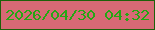 文字の大きさ：5、枠の色：1d6109、背景の色：d76975、文字の色：25a713 無料ブログパーツのブログ時計