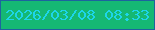文字の大きさ：2、枠の色：1d639f、背景の色：15b874、文字の色：1dd5ea 無料ブログパーツのブログ時計