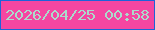 文字の大きさ：5、枠の色：1d63d9、背景の色：f546a1、文字の色：abdbcc 無料ブログパーツのブログ時計