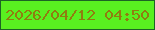 文字の大きさ：2、枠の色：1d6425、背景の色：59f020、文字の色：907d10 無料ブログパーツのブログ時計