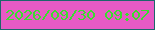 文字の大きさ：2、枠の色：1d666b、背景の色：e75ac5、文字の色：3add2f 無料ブログパーツのブログ時計
