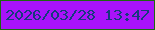 文字の大きさ：2、枠の色：1d6910、背景の色：a912fa、文字の色：163a7d 無料ブログパーツのブログ時計