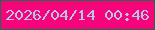 文字の大きさ：1、枠の色：1d6b51、背景の色：f8047a、文字の色：b6c6ea 無料ブログパーツのブログ時計