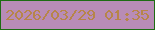 文字の大きさ：5、枠の色：1d6c12、背景の色：b88cb6、文字の色：b78549 無料ブログパーツのブログ時計