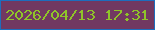 文字の大きさ：2、枠の色：1d6dbd、背景の色：713861、文字の色：8fc429 無料ブログパーツのブログ時計