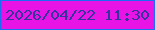 文字の大きさ：3、枠の色：1d6df4、背景の色：e813e5、文字の色：33349e 無料ブログパーツのブログ時計