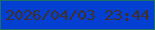 文字の大きさ：4、枠の色：1d6f68、背景の色：0340d2、文字の色：403029 無料ブログパーツのブログ時計