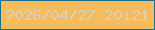 文字の大きさ：3、枠の色：1d6f8a、背景の色：f5bc5e、文字の色：d9d0b6 無料ブログパーツのブログ時計