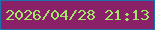 文字の大きさ：5、枠の色：1d71af、背景の色：8a2168、文字の色：a5e46a 無料ブログパーツのブログ時計