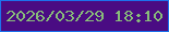 文字の大きさ：3、枠の色：1d72ec、背景の色：4a0c83、文字の色：88bc79 無料ブログパーツのブログ時計