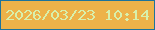 文字の大きさ：3、枠の色：1d739b、背景の色：edb249、文字の色：d8f0ac 無料ブログパーツのブログ時計