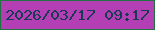 文字の大きさ：4、枠の色：1d7441、背景の色：b43fb5、文字の色：183b53 無料ブログパーツのブログ時計