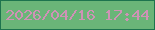 文字の大きさ：3、枠の色：1d744e、背景の色：6ab578、文字の色：cf92b6 無料ブログパーツのブログ時計