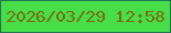 文字の大きさ：4、枠の色：1d7552、背景の色：47de47、文字の色：757011 無料ブログパーツのブログ時計
