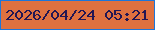 文字の大きさ：5、枠の色：1d76d9、背景の色：df7140、文字の色：221653 無料ブログパーツのブログ時計