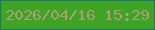 文字の大きさ：3、枠の色：1d7763、背景の色：3ea426、文字の色：b09c76 無料ブログパーツのブログ時計