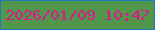 文字の大きさ：4、枠の色：1d7abf、背景の色：51964a、文字の色：da198a 無料ブログパーツのブログ時計