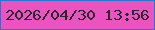 文字の大きさ：4、枠の色：1d7ad1、背景の色：eb54c0、文字の色：2a282a 無料ブログパーツのブログ時計