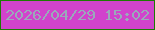 文字の大きさ：3、枠の色：1d7b04、背景の色：d143cc、文字の色：9aaaba 無料ブログパーツのブログ時計