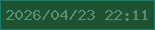 文字の大きさ：2、枠の色：1d7b6f、背景の色：1d5331、文字の色：568f74 無料ブログパーツのブログ時計