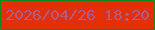 文字の大きさ：4、枠の色：1d8224、背景の色：e32f06、文字の色：b05c83 無料ブログパーツのブログ時計