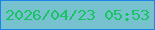 文字の大きさ：5、枠の色：1d84e7、背景の色：78c2cf、文字の色：19c364 無料ブログパーツのブログ時計