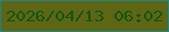 文字の大きさ：2、枠の色：1d8586、背景の色：5e6615、文字の色：115612 無料ブログパーツのブログ時計