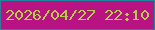 文字の大きさ：4、枠の色：1d859c、背景の色：b91383、文字の色：b4ce4a 無料ブログパーツのブログ時計