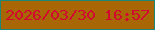 文字の大きさ：2、枠の色：1d8676、背景の色：a86605、文字の色：d2082e 無料ブログパーツのブログ時計