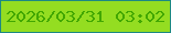 文字の大きさ：5、枠の色：1d8983、背景の色：94dd21、文字の色：42a702 無料ブログパーツのブログ時計
