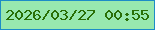 文字の大きさ：5、枠の色：1d8cc7、背景の色：98e8af、文字の色：296f06 無料ブログパーツのブログ時計