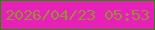 文字の大きさ：4、枠の色：1d8e02、背景の色：e721b7、文字の色：998c37 無料ブログパーツのブログ時計