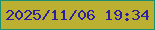文字の大きさ：1、枠の色：1d8e6e、背景の色：bbb032、文字の色：2d1fa3 無料ブログパーツのブログ時計