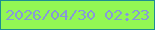 文字の大きさ：1、枠の色：1d8e91、背景の色：92f754、文字の色：8799d8 無料ブログパーツのブログ時計