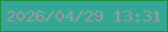 文字の大きさ：3、枠の色：1d8f3c、背景の色：34a895、文字の色：9e9998 無料ブログパーツのブログ時計