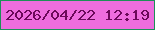 文字の大きさ：3、枠の色：1d9058、背景の色：ee6dde、文字の色：6b095a 無料ブログパーツのブログ時計