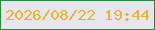 文字の大きさ：4、枠の色：1d912f、背景の色：e7e5ee、文字の色：ecb428 無料ブログパーツのブログ時計