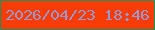 文字の大きさ：5、枠の色：1d915d、背景の色：f83c06、文字の色：9d96c7 無料ブログパーツのブログ時計