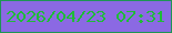 文字の大きさ：4、枠の色：1d9555、背景の色：8b69e3、文字の色：1fbb38 無料ブログパーツのブログ時計