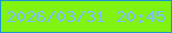 文字の大きさ：4、枠の色：1d97cf、背景の色：80f410、文字の色：81bcfe 無料ブログパーツのブログ時計