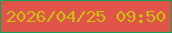 文字の大きさ：2、枠の色：1d9b5a、背景の色：e15449、文字の色：cabf0b 無料ブログパーツのブログ時計