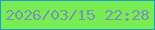 文字の大きさ：2、枠の色：1da0c4、背景の色：77ed53、文字の色：7895b4 無料ブログパーツのブログ時計