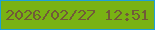 文字の大きさ：3、枠の色：1da0d7、背景の色：79b213、文字の色：715a38 無料ブログパーツのブログ時計