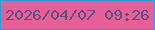 文字の大きさ：1、枠の色：1da0e3、背景の色：e85e96、文字の色：595380 無料ブログパーツのブログ時計