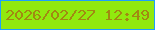 文字の大きさ：5、枠の色：1da0fb、背景の色：91e90e、文字の色：a18912 無料ブログパーツのブログ時計