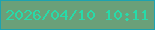 文字の大きさ：3、枠の色：1da3b0、背景の色：6aa079、文字の色：27dba9 無料ブログパーツのブログ時計