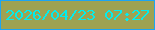 文字の大きさ：2、枠の色：1da5f4、背景の色：9ea253、文字の色：03eded 無料ブログパーツのブログ時計